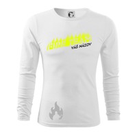 Fire team oheň (vlastný nápis) - tričko s dlhým rukávom FIT-T long sleeve